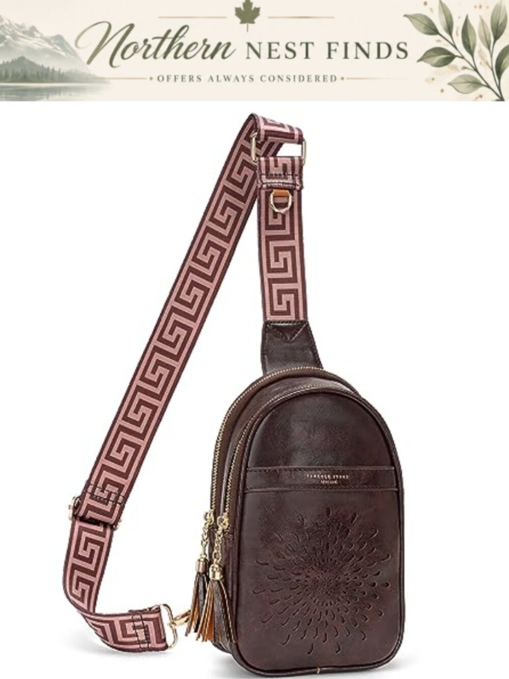 Vegan Leather Small Sling Bag Fanny Pack Crossbody Phone Purse